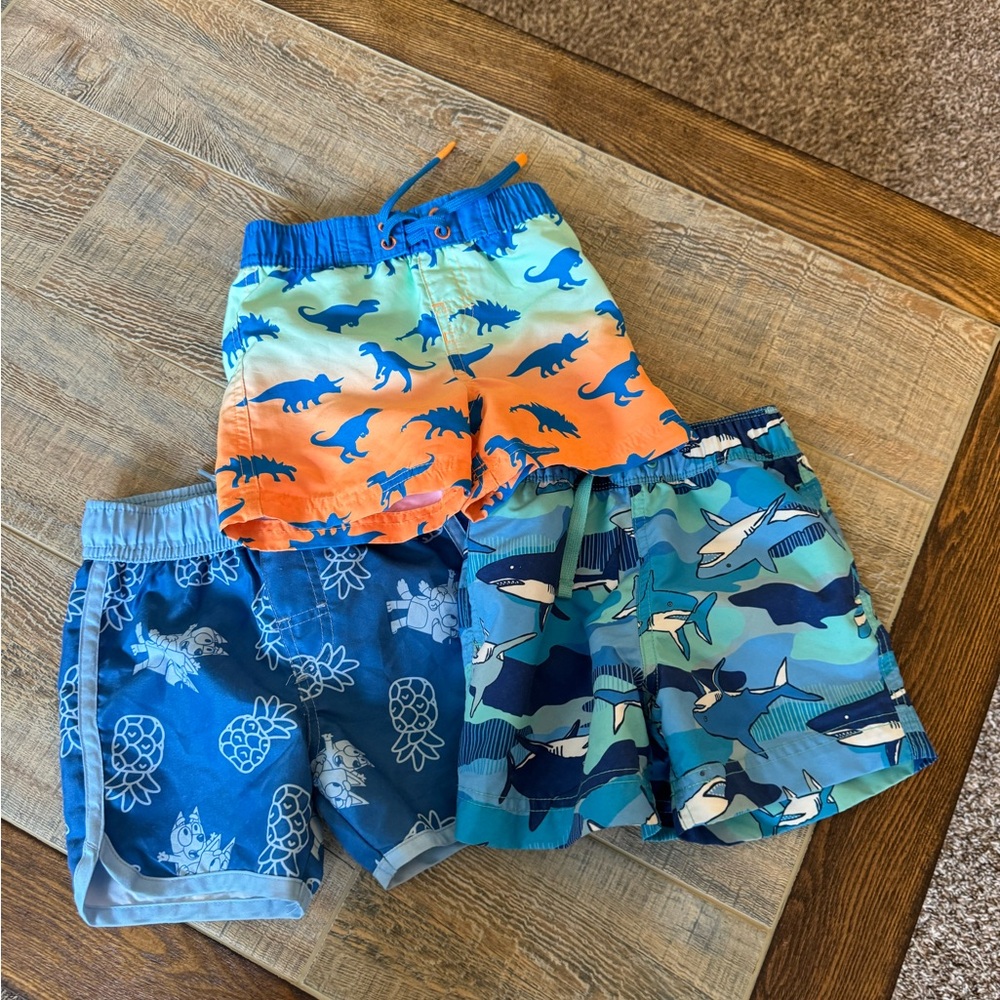 Hanna Andersson Toddler Boy’s Swim Shorts, Swim Trunks, 2t, 3t. Lot of 4.